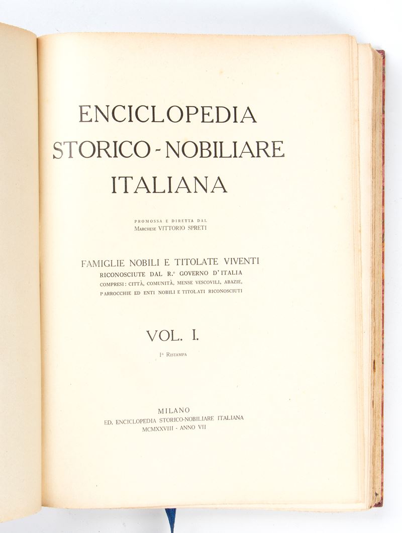 SPRETI Vittorio. Enciclopedia storico-nobiliare italiana
