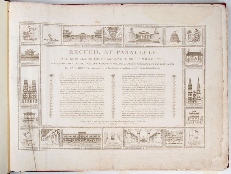 DURAND Jean Nicolas. Recueil et Parallèle des édifices en tout genre, anciens et modernes. Remarq...