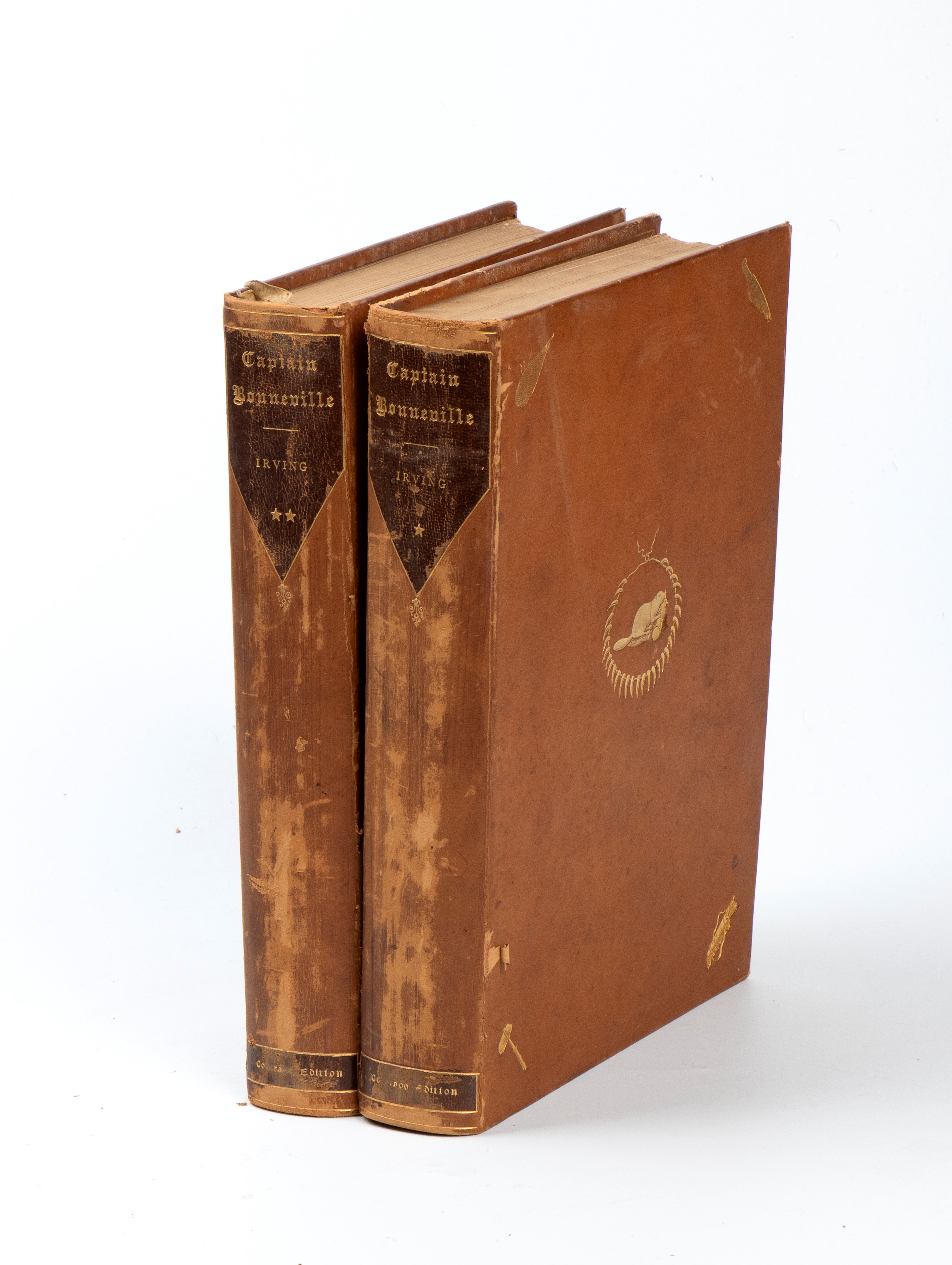 IRVING Washington. Adventures of Captain Bonneville & Wolferts Roost-Holly Edition 2 Volumes