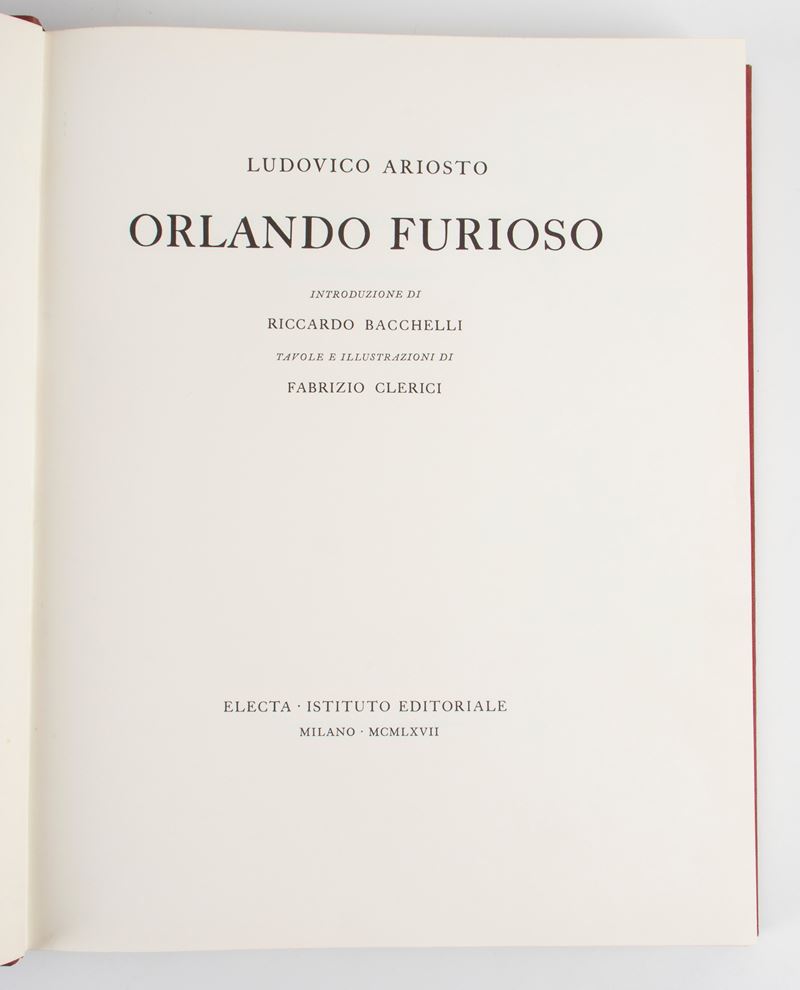 ARIOSTO Lodovico. Orlando Furioso di Ludovico Ariosto e introduzione di Riccardo Bacchelli