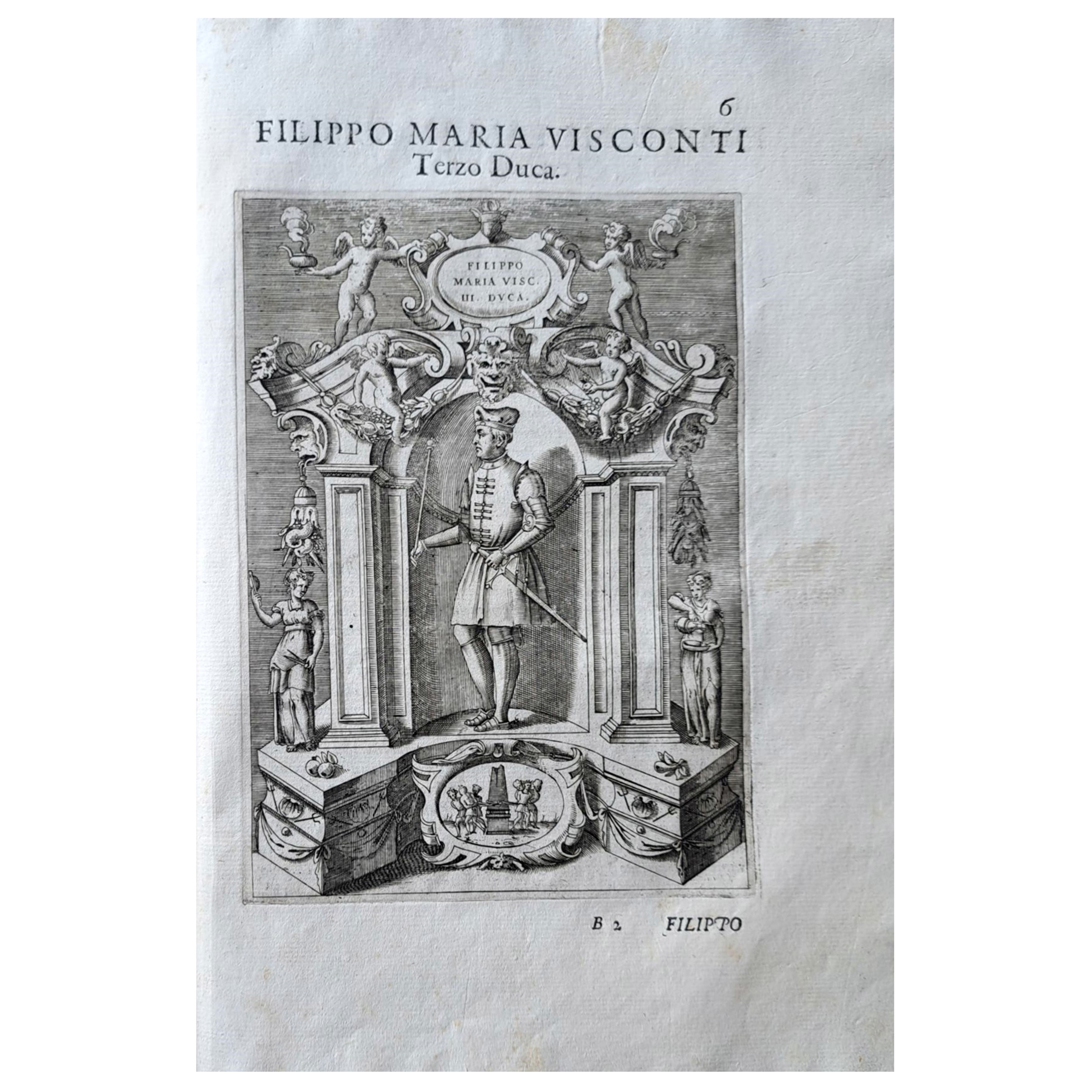 SCIPIONE BARBUÒ SONCINO, GIROLAMO PORRO. Sommario delle vite de’ duchi di Milano, così Visconti c...
