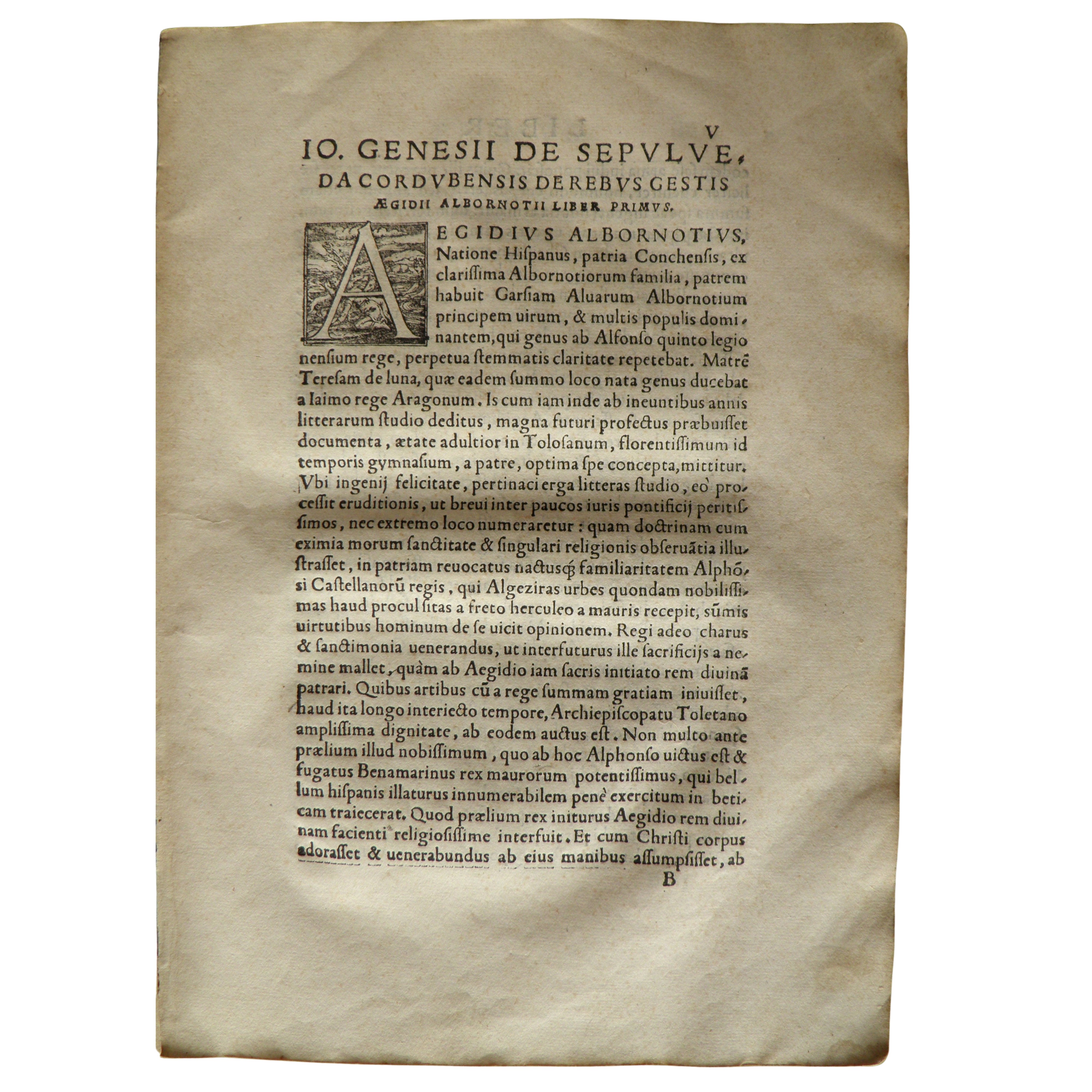 Juan Ginés de SEPÚLVEDA. Historia de bello administrato in Italia per Anno XV ... Ab Ioanne Genes...