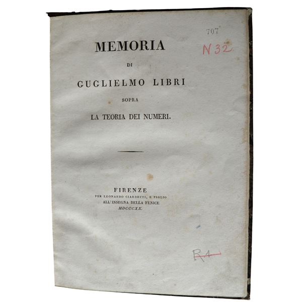 Guglielmo LIBRI. Memoria di Guglielmo Libri sopra la teoria dei numeri