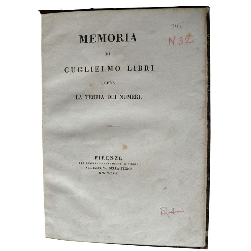 Guglielmo LIBRI. Memoria di Guglielmo Libri sopra la teoria dei numeri