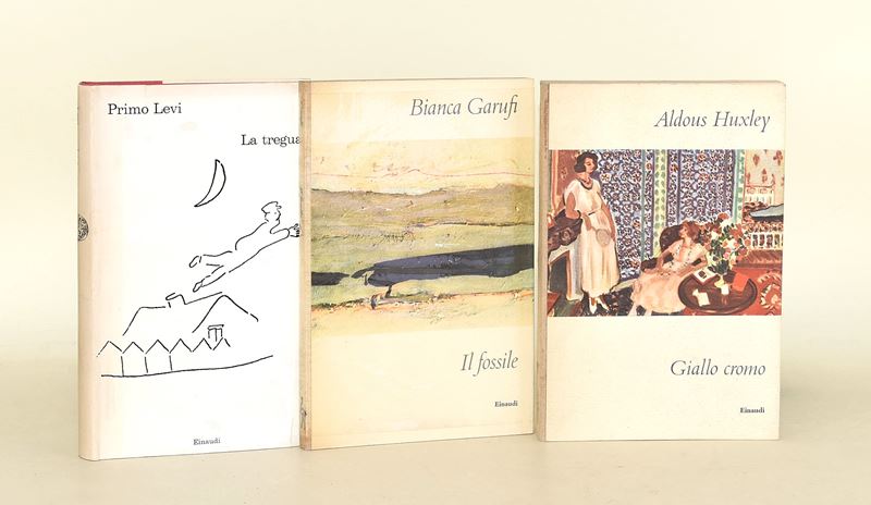 Levi, La tregua; Huxley, Giallo cromo; Garufi, Il fossile - Tre volumi in edizione Einaudi