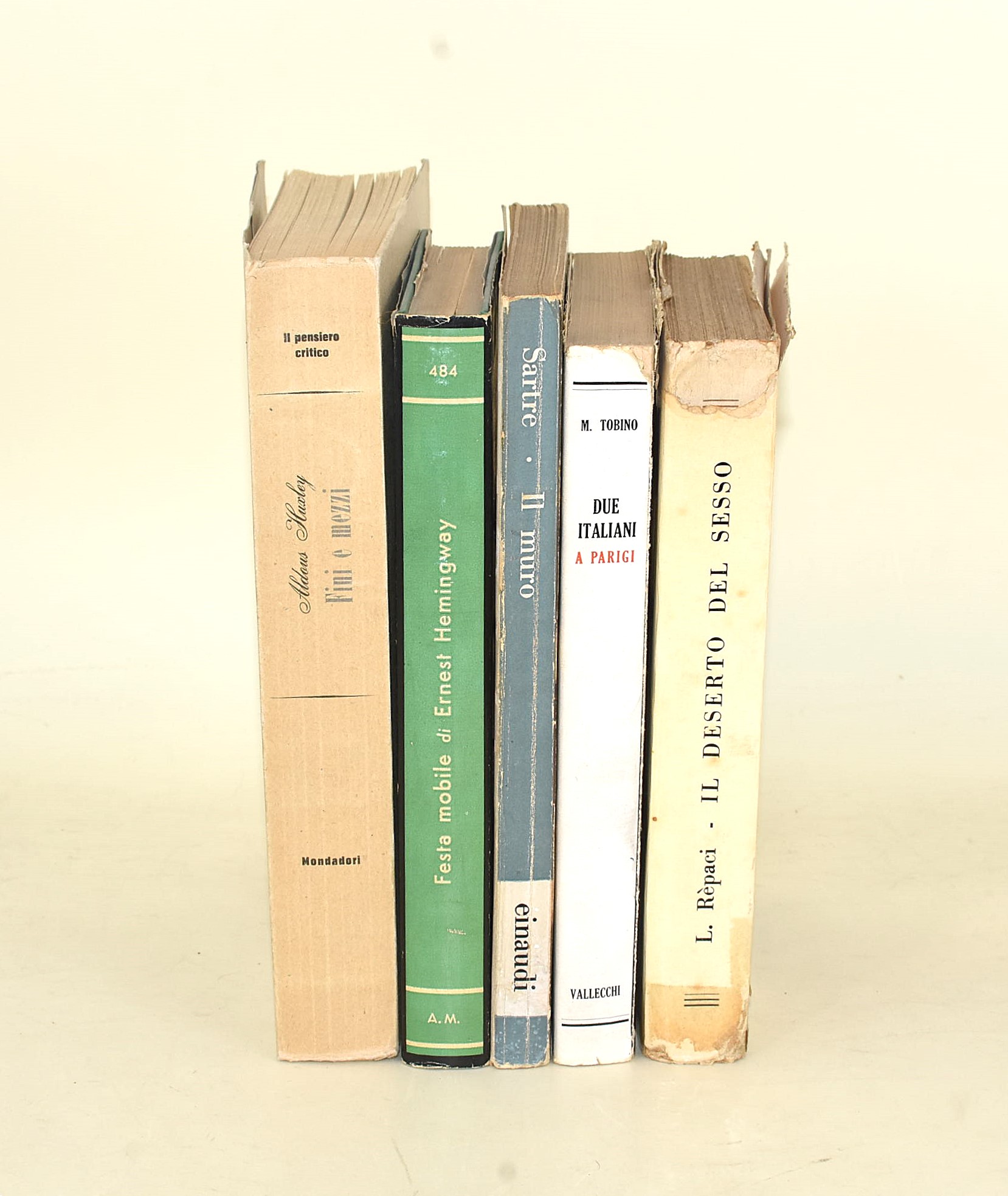 Huxley, Fini e mezzi; Sartre, Il muro; Tobino, Due italiani a Parigi; Hemingway, Festa mobile; Re...