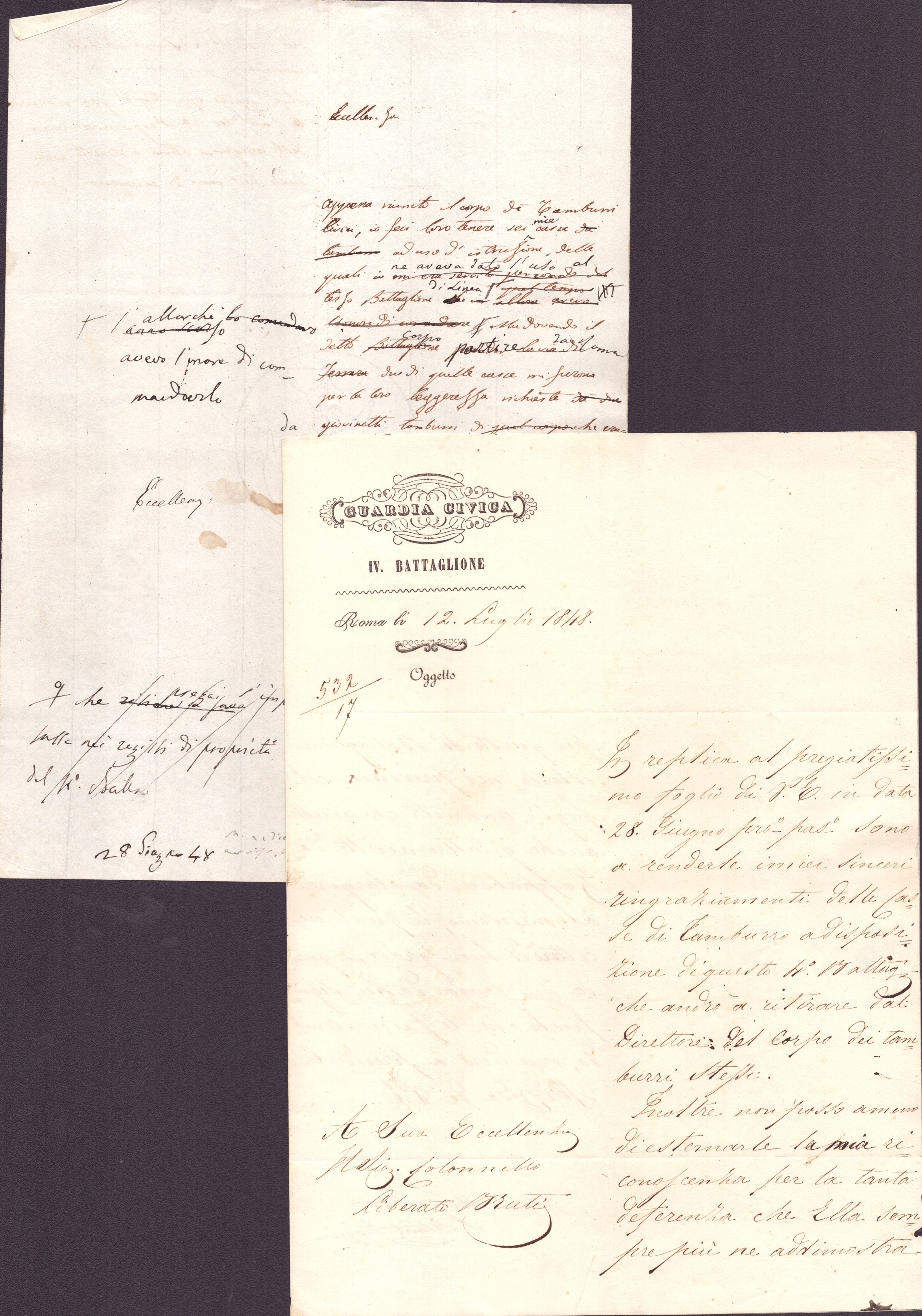 [Risorgimento – 1848] Interessante documentazione