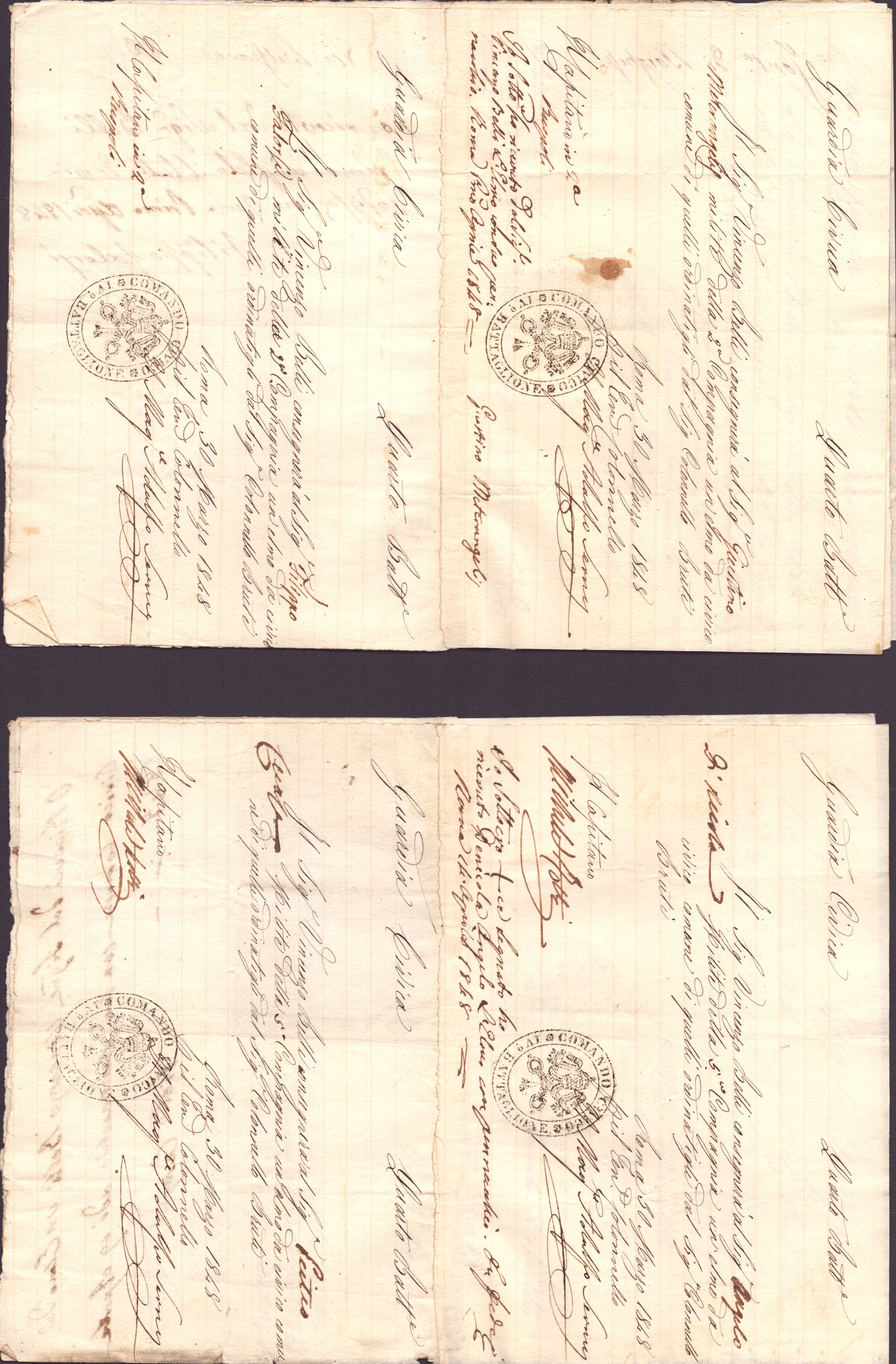 [Risorgimento – 1848] Interessante documentazione