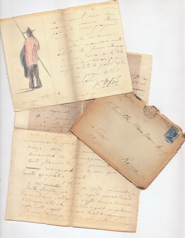 FILIPPO DE PISIS - Lettera del pittore Filippo de Pisis, datata 6 III 1922