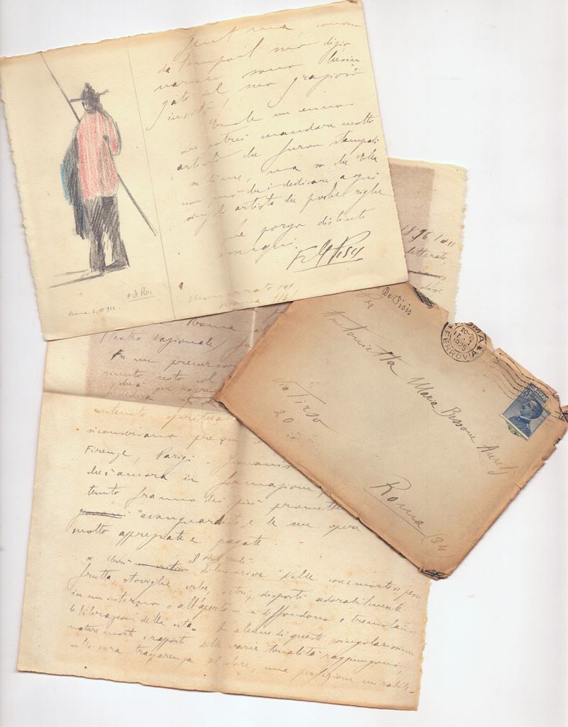 Lettera del pittore Filippo de Pisis, datata 6 III 1922