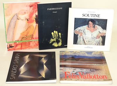 Varia opere su arte contemporanea, cinque volumi in brossura editoriale