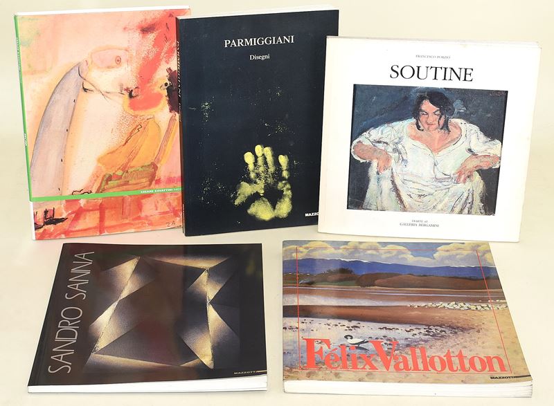 Varia opere su arte contemporanea, cinque volumi in brossura editoriale