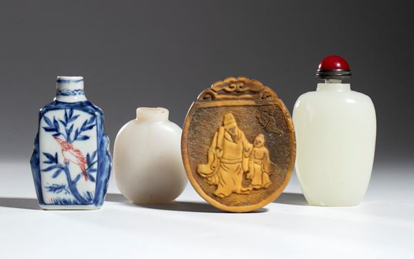 Three snuffboxes and a pendant, China