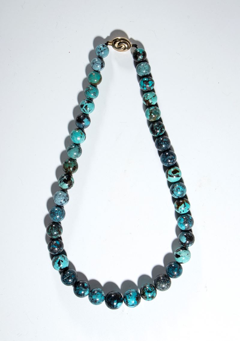 Collana di turchese, Cina, XX secolo