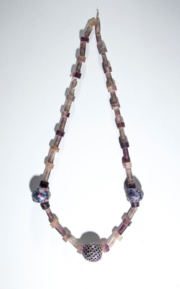 Crystal and river stone necklaces, China