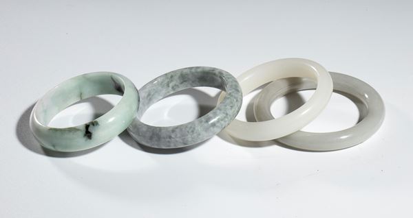 Group of four jade bracelets, China