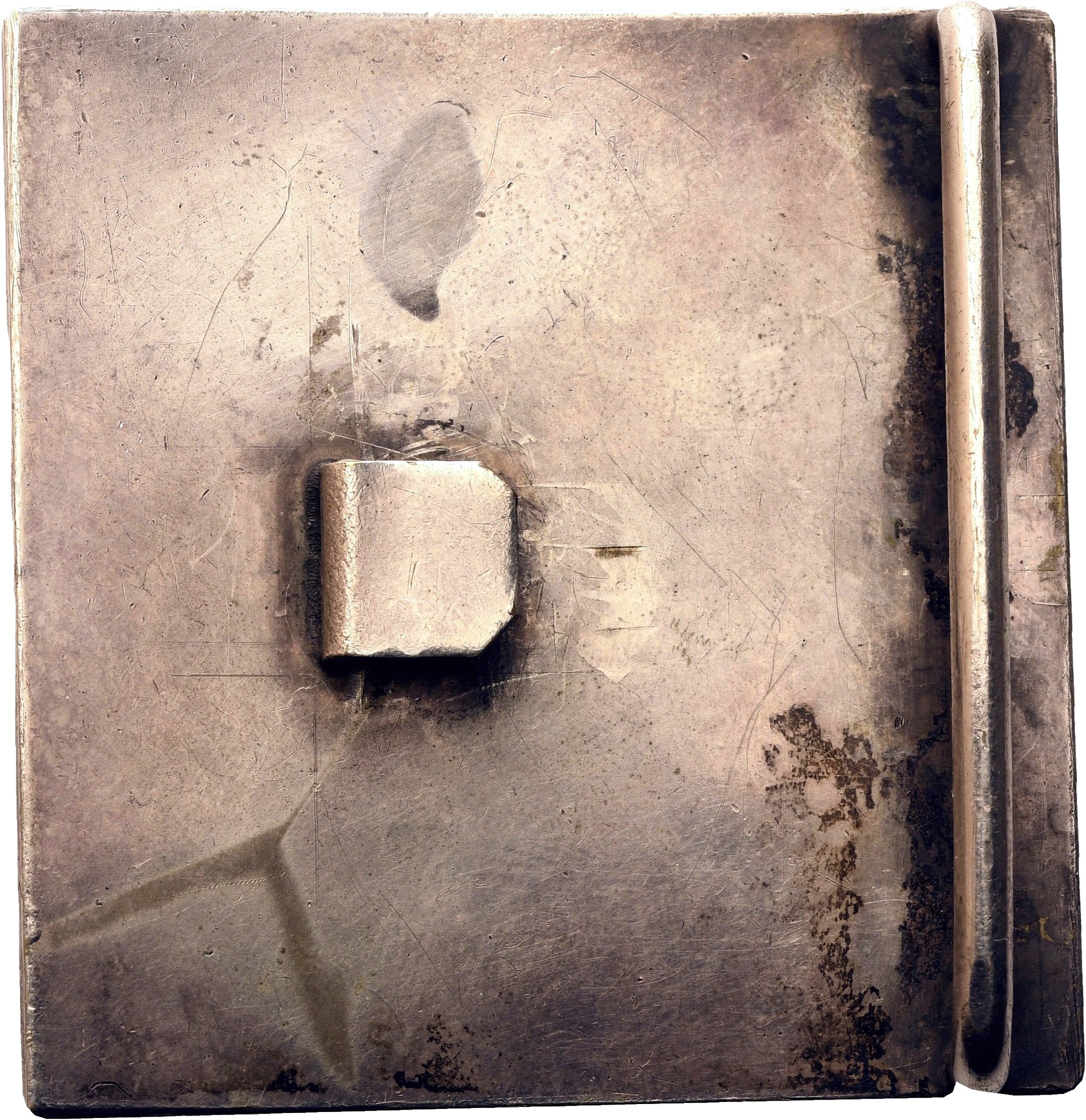 Fibbia dei Moschettieri del Duce, argento non punzonato, 55x56 mm, prima metà XX sec.
