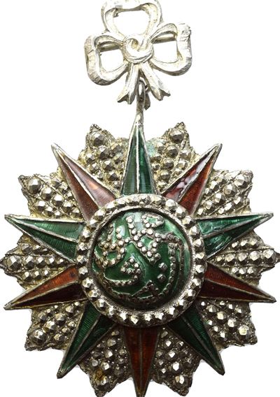 Ordine di Nīshān al-Iftikār, Insegna di Commendatore in argento, Tunisia, fine XIX secolo