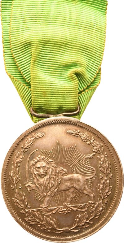 Ordine del Sole e del Leone, medaglia in argento per militari, Persia, Iran, primo quarto XX seco...