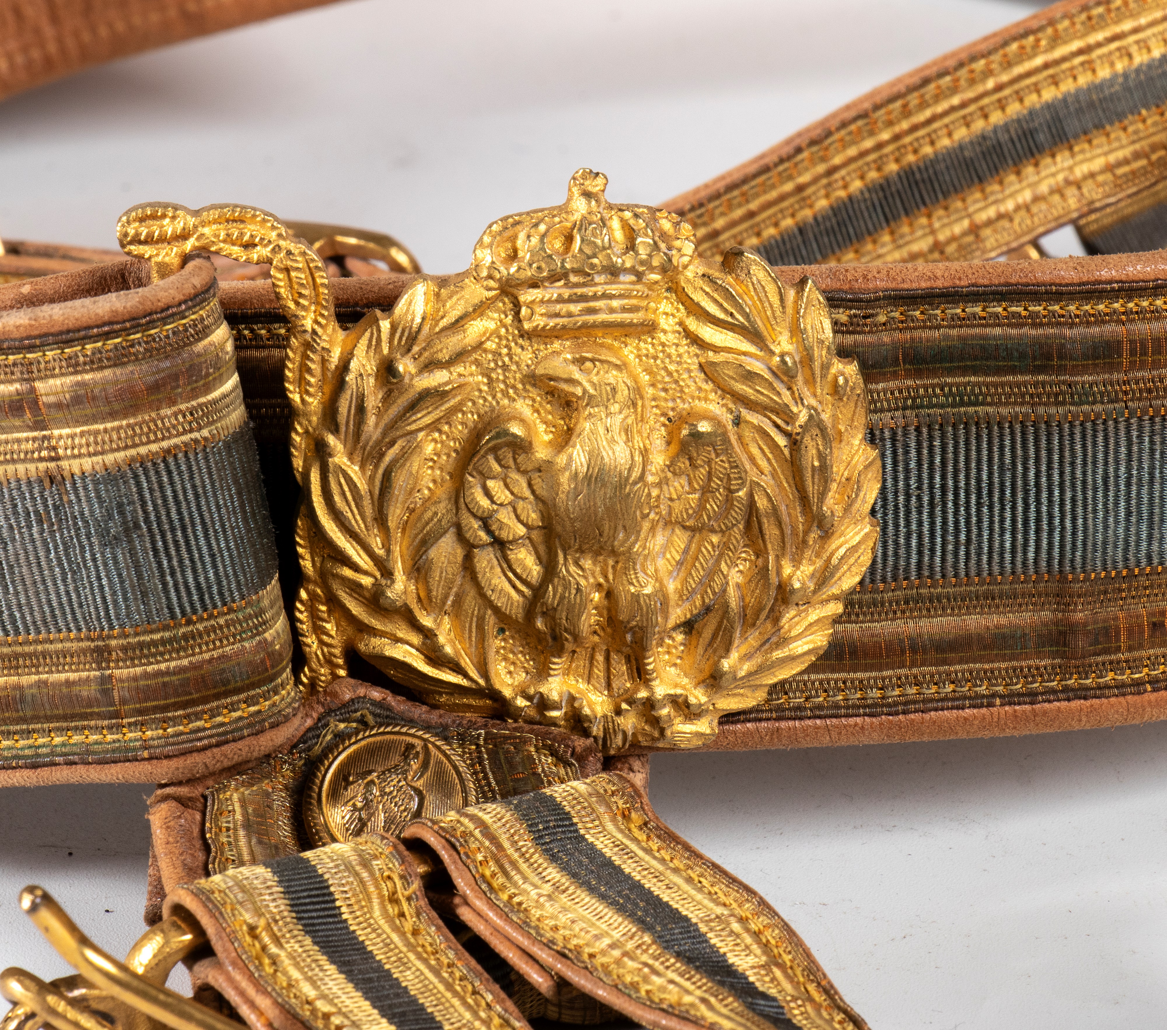 Cintura in broccato da ufficiale della R. Aeronautica, prima metà XX secolo