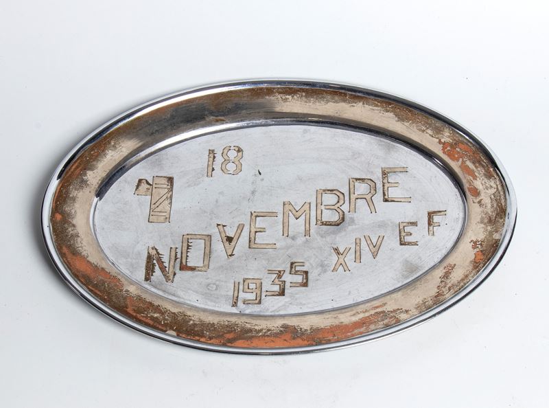 Piatto commemorativo fascista, ceramica, prima metà XX secolo