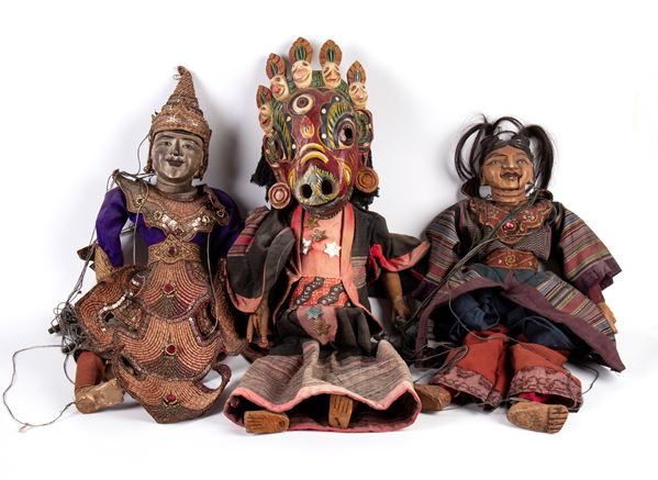 Group of three puppets, Thailand