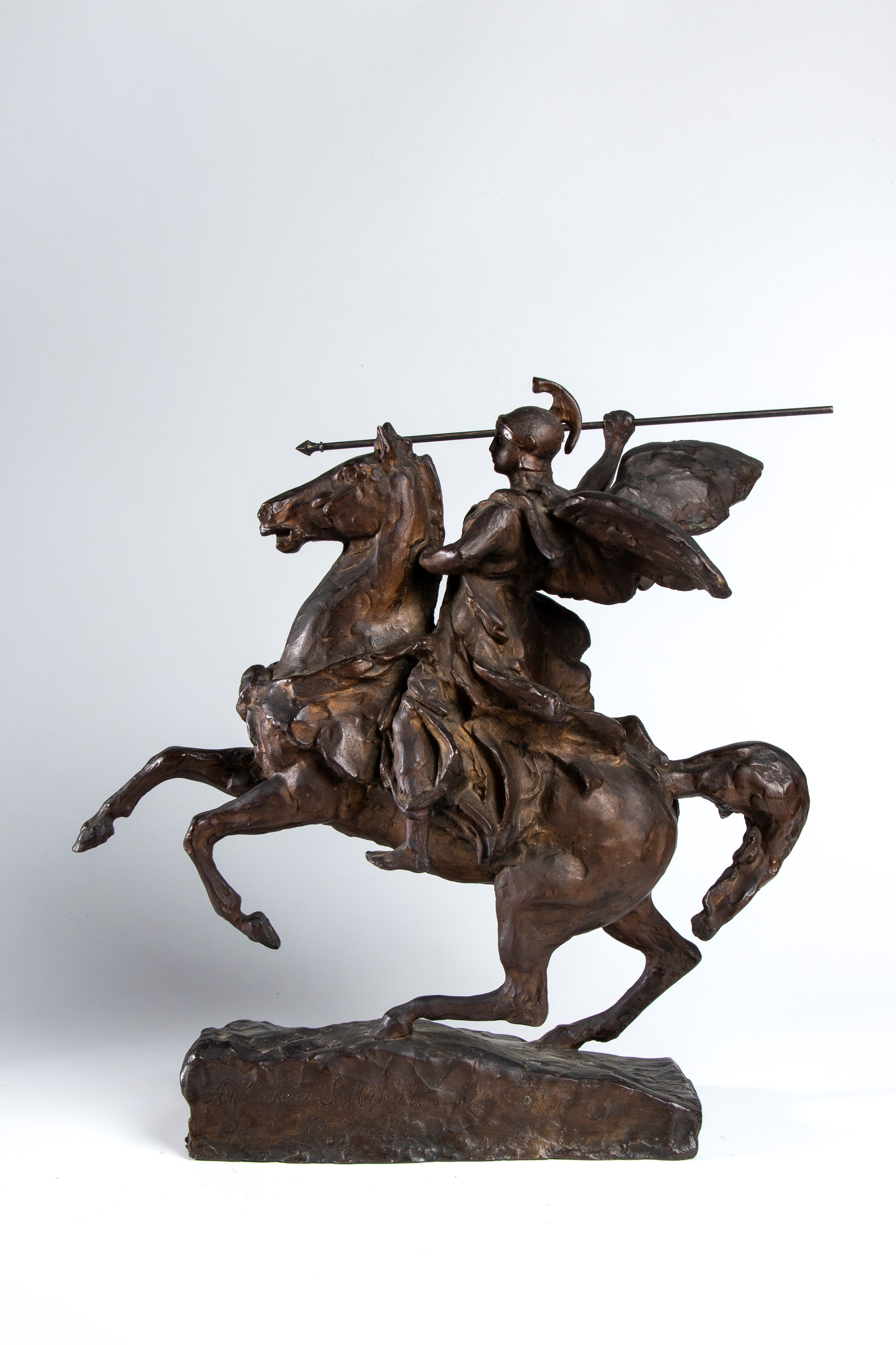 Arnaldo Zocchi, Allegoria della Vittoria a cavallo, fusione di bronzo a cera persa
