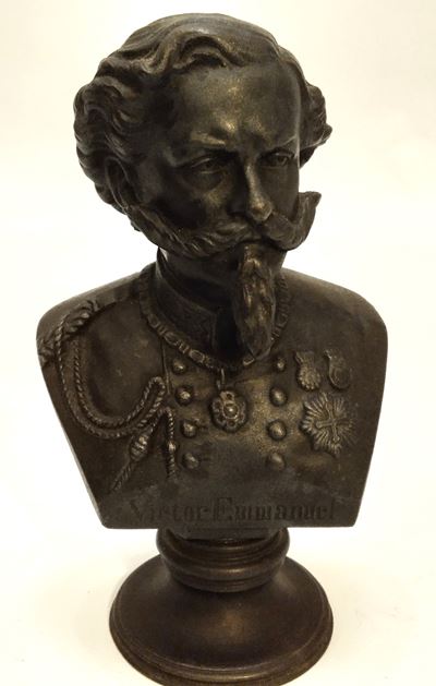Zimmermann, Piccolo busto di Vittorio Emanuele II in bronzo