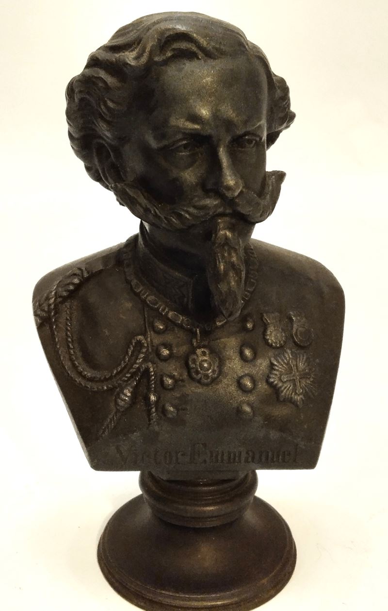 Zimmermann, Piccolo busto di Vittorio Emanuele II in bronzo