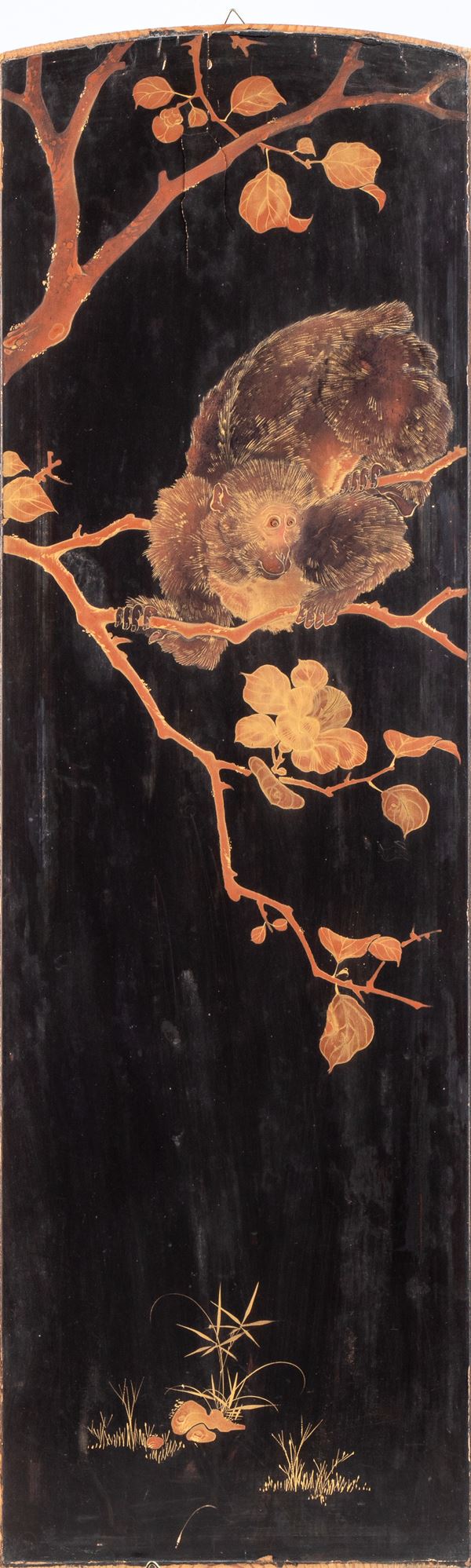 Three lacquered wood panels, Japan
