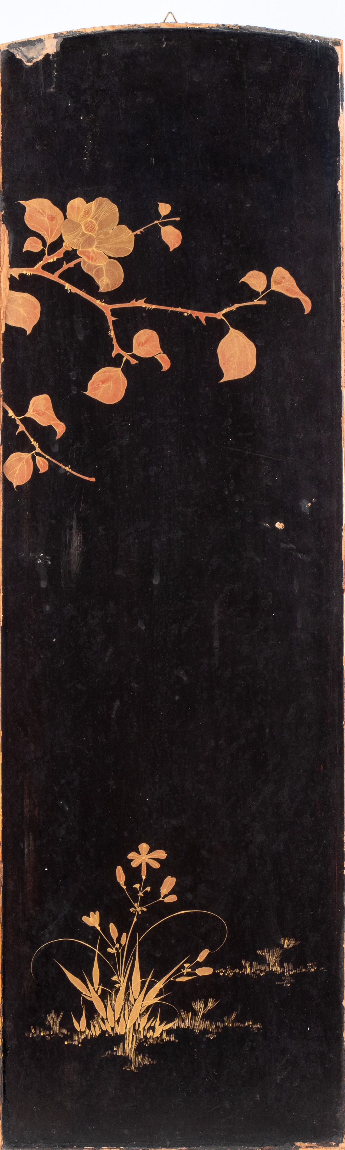 Tre pannelli in legno laccato , Giappone