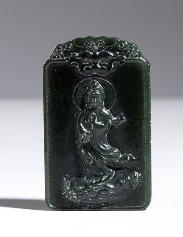 Spinach jade pendant ornament, China
