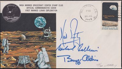 U.S.A., Lettera commemorativa Apollo 11 “First Men to Walk on the Moon” firmata dall’equipaggio