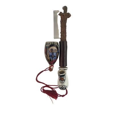 Pipa da Congedante, porcellana, corno e legno, Austria, primo quarto XX secolo