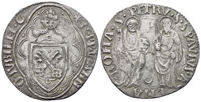 Nicolò V (1447-1455), Grosso del Giubileo 1450 (Stato Pontificio), argento