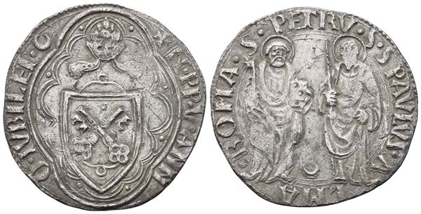 STATO PONTIFICIO. Roma. Nicolò V (1447-1455). Grosso del Giubileo 1450; Ag (3,60 g; 26 mm)