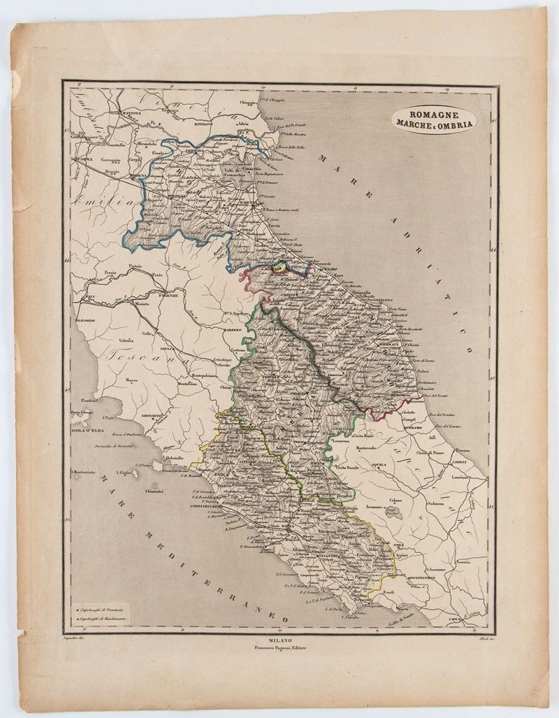 [Italia Centrale] Romagne, Marche e Umbria, acquaforte e bulino