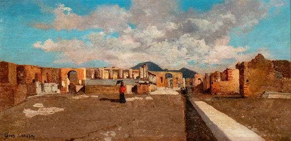 Paesaggio con le rovine di Pompei