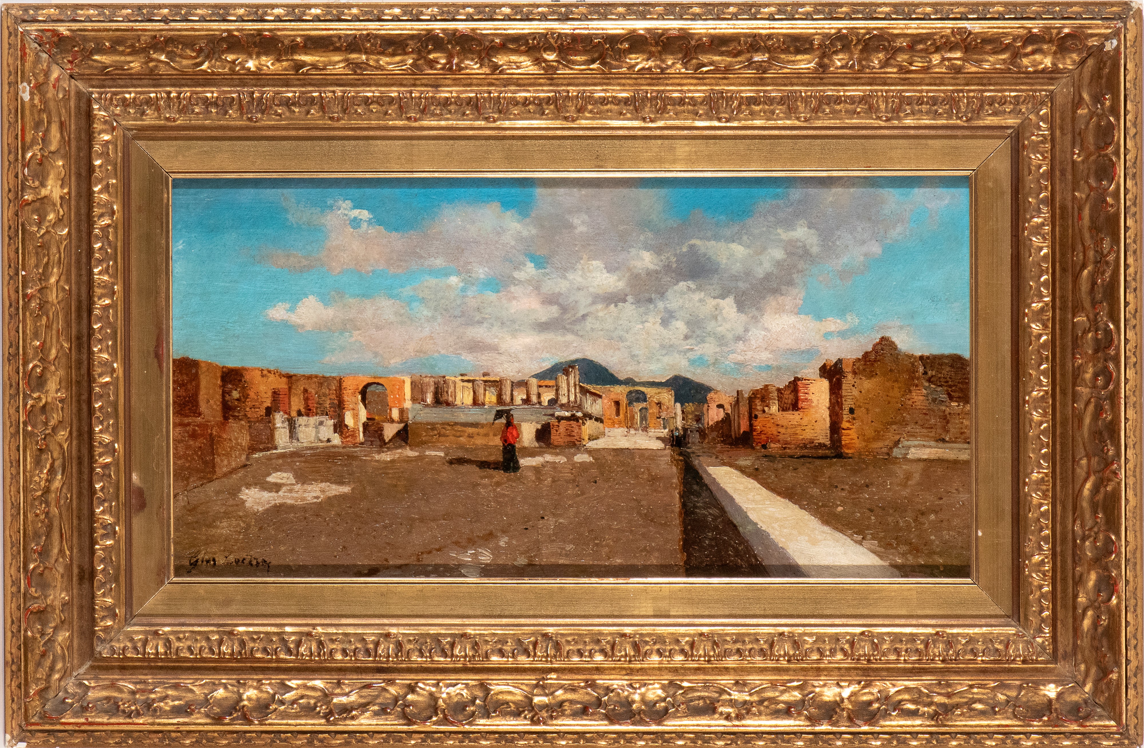 Paesaggio con le rovine di Pompei