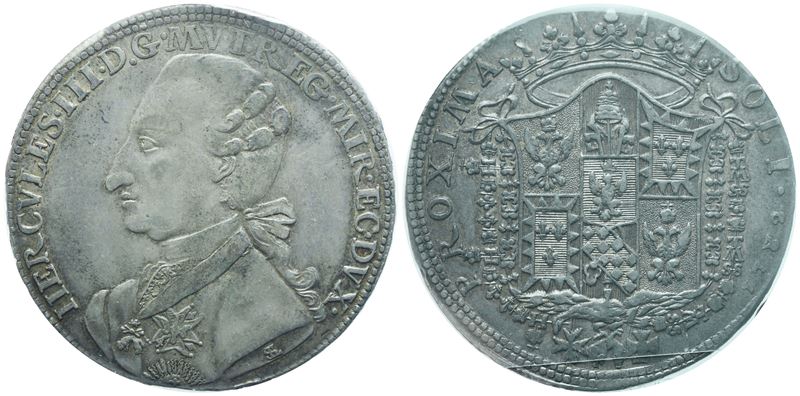 MODENA. Ducato di Modena, Reggio e Mirandola. Ercole III d'Este (1780-1796). 3 Scudi 1782; Ag