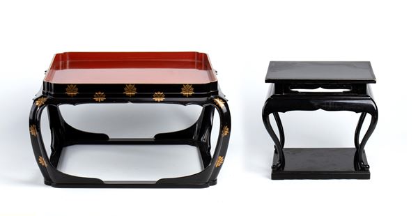 Two decorative lacquered furniture, Japan