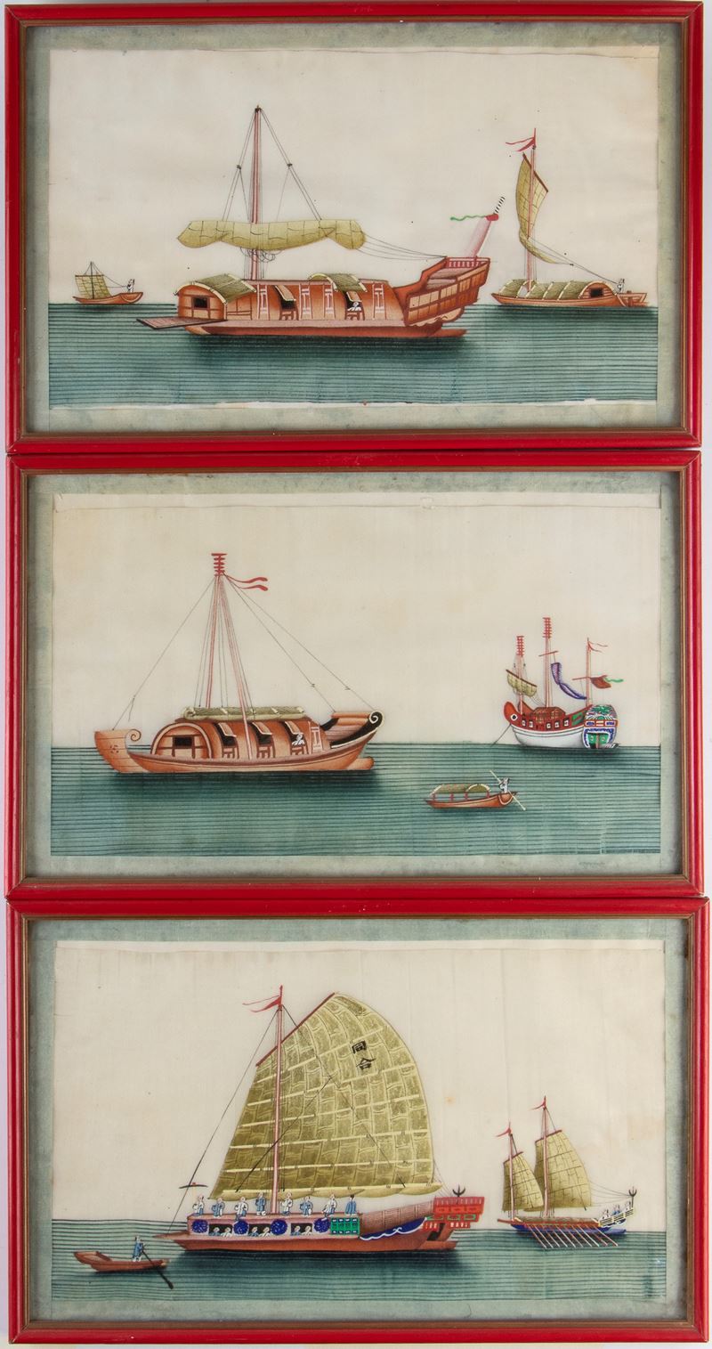 Dipinti cinesi su carta di riso, dinastia Qing (1644-1911)