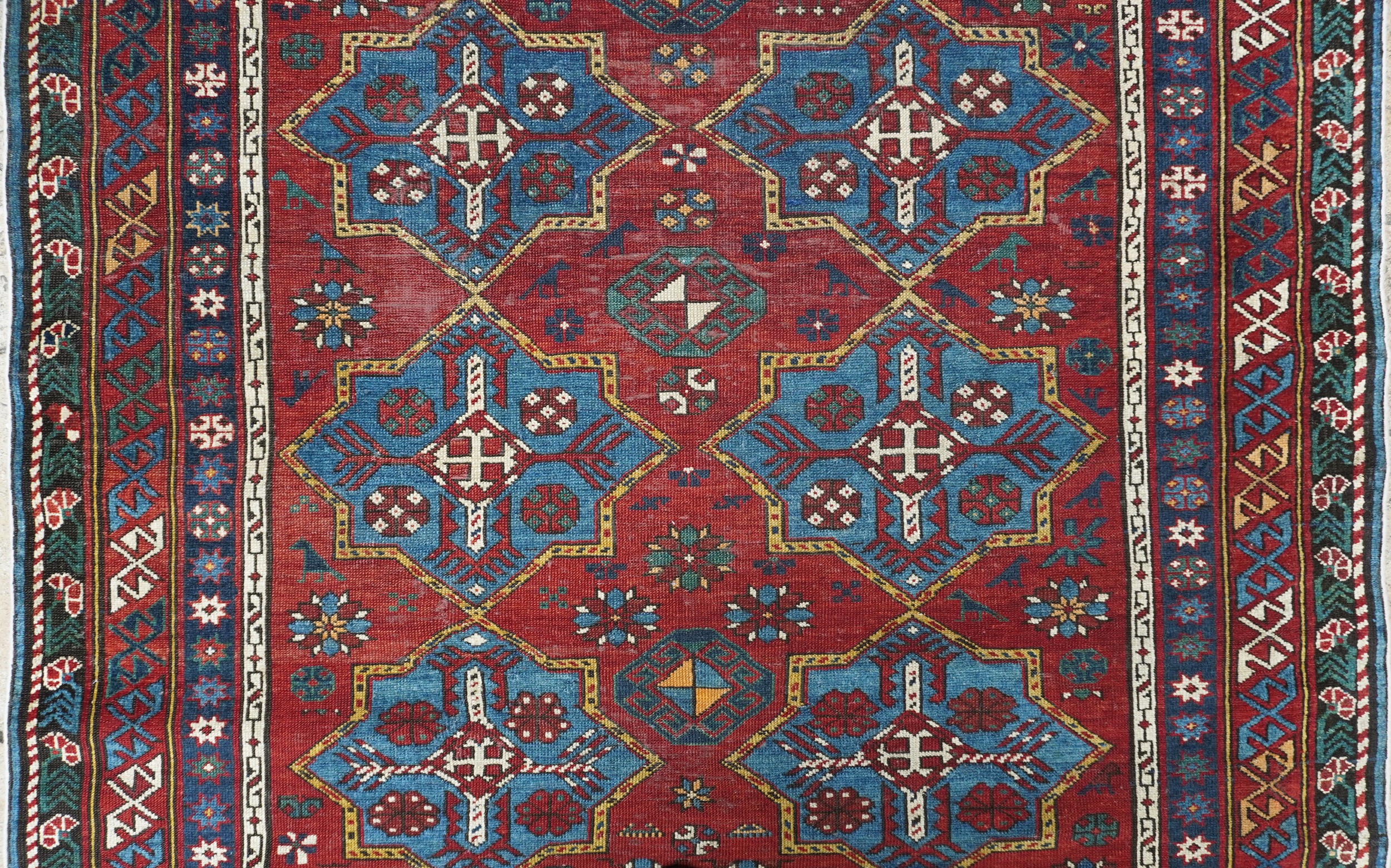 Tappeto Shirvan con motivi a stella