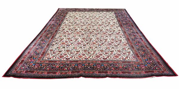 A white background Mashad carpet