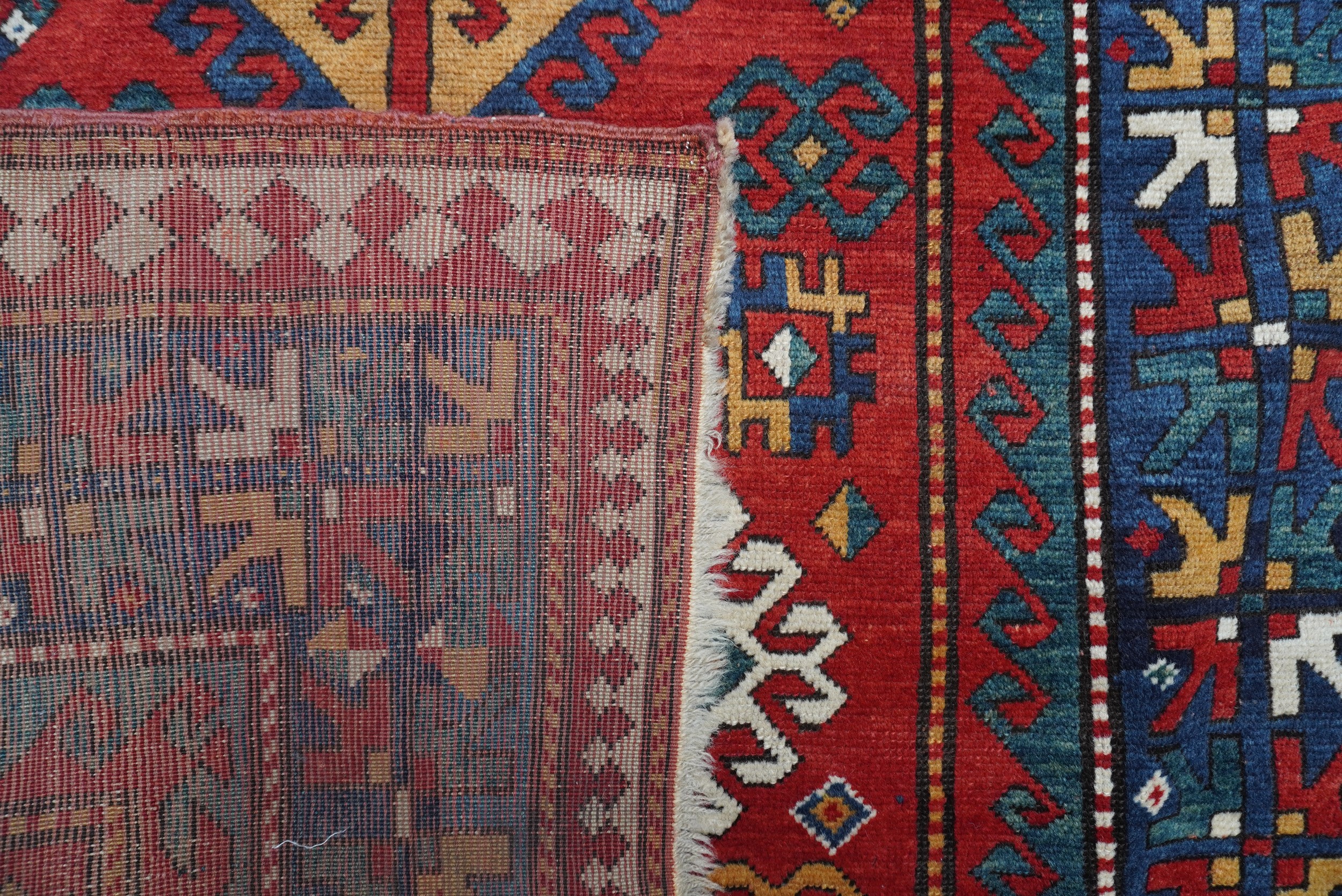 Tappeto Kazak a rombi uncinati