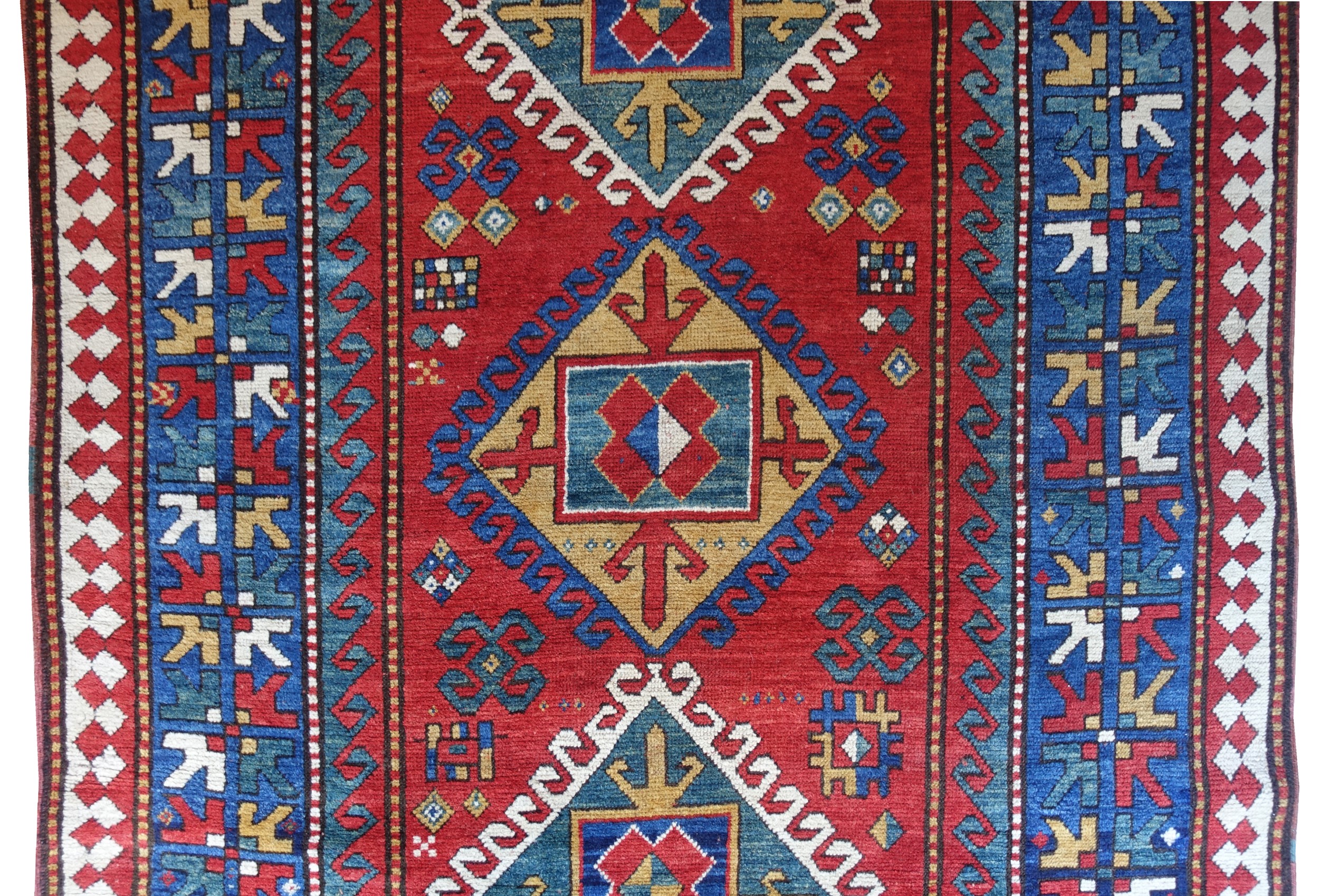 Tappeto Kazak a rombi uncinati