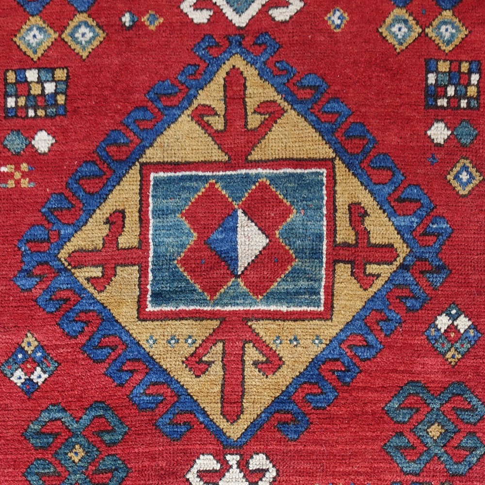 Tappeto Kazak a rombi uncinati