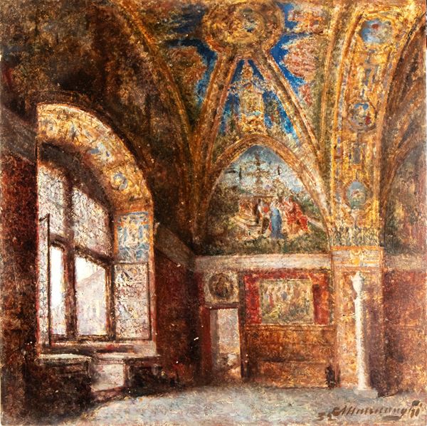 CLAUDIO MARTINENGHI - Interior scene of a church 