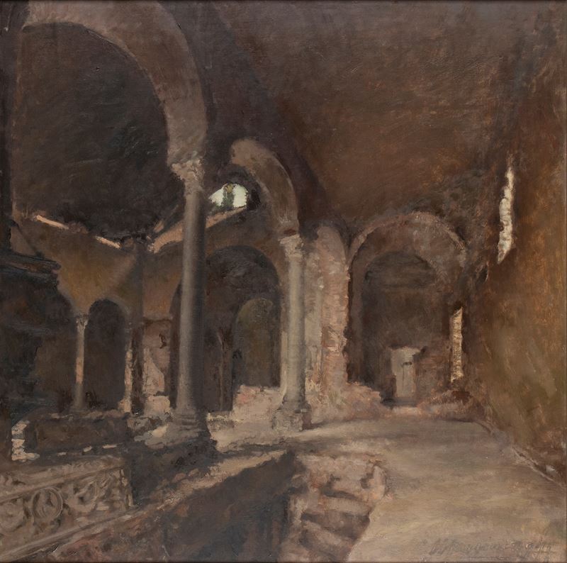 Veduta di interno di un chiostro