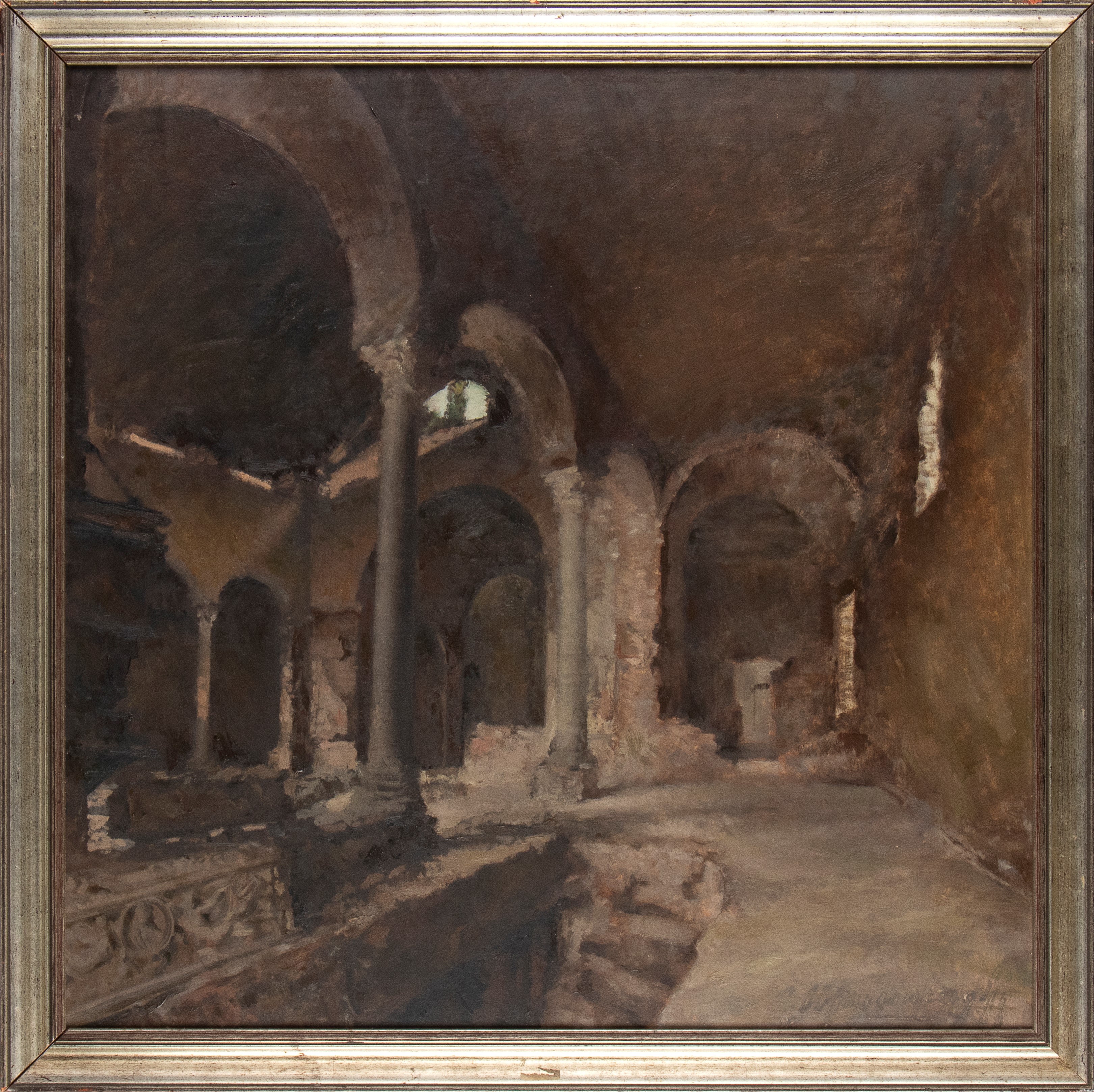 Veduta di interno di un chiostro